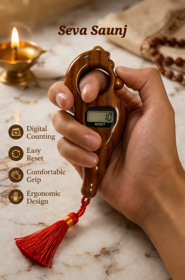 Azriel® Digital Finger Counter for Pooja Meditation Prayer – Portable Japa Mala Counting Device, Tally Counter with LCD Display for Chanting, Mindfulness, and Spiritual Practice (Multicolor)